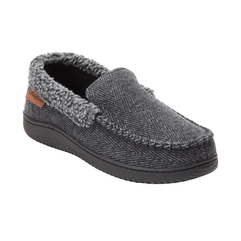 NWT Men's Dearfoams Slipper, XL, 13-14, Gray, Memory Foam, Comfort